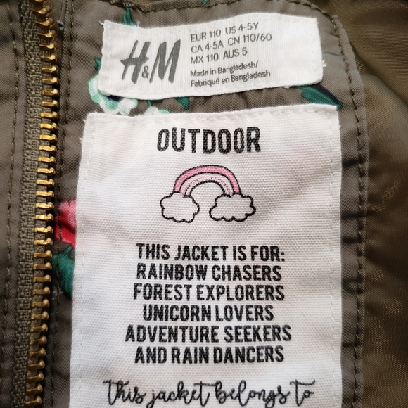 H&M USA 4-5 Youth Floral Print Jacket - Picture 5 of 14